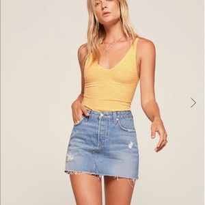 Reformation Sophia Tank- NWT yellow stripes